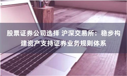 股票证券公司选择 沪深交易所：稳步构建资产支持证券业务规则体系